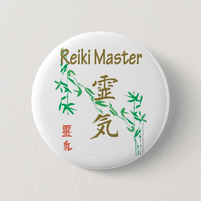 Reiki Master 6 Cm Round Badge (Front)