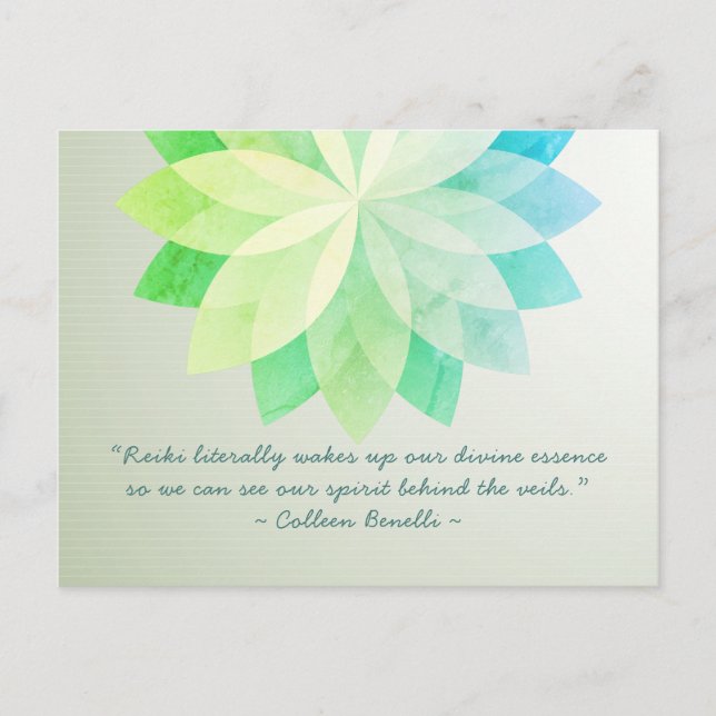 Reiki Master and Yoga Mediation Instructor Quotes Postcard (Front)