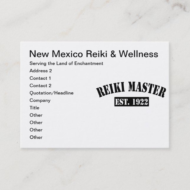 Reiki Master Appointment Card (Front)