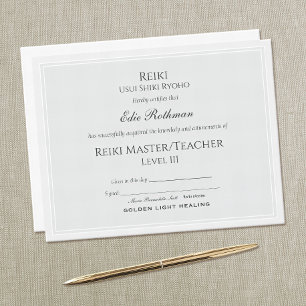 Reiki Master Certificate of Completion Award