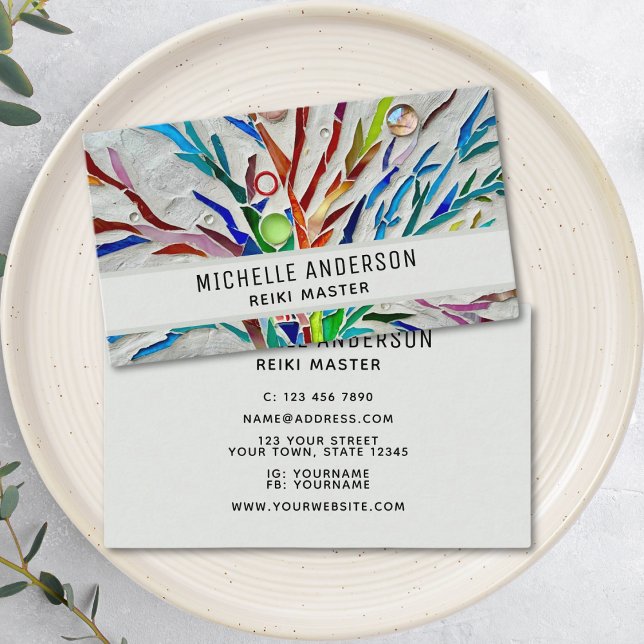 Reiki Master Energy Healer Colourful Business Card (Creator Uploaded)