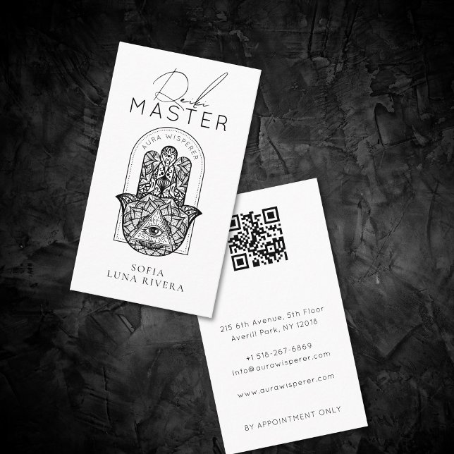 Reiki Master Minimalist Hansa Hand Arch Business Card (Reiki Master Minimalist Hansa Hand Arch Business Card)