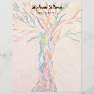 Reiki Master Rainbow Tree Personalized  Custom Letterhead