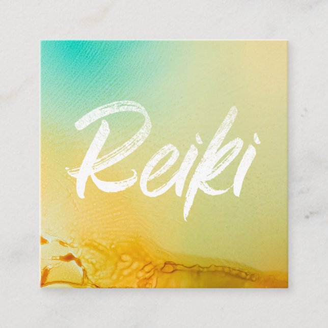 *~* Reiki Master Reiki Practitioner Energy Healer Square Business Card (Front)