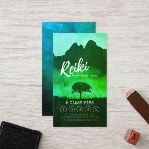 Reiki Master Yoga Mediation 5 Class Pass Loyalty Card