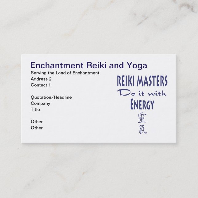 Reiki Masters Do It with Energy Appointment Card (Front)