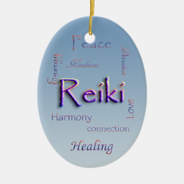 Reiki Oval Ornament (Front)