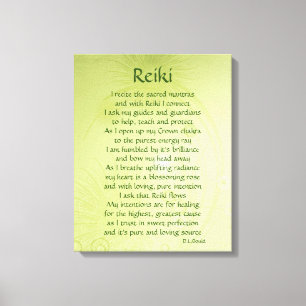 Reiki poem art canvas print
