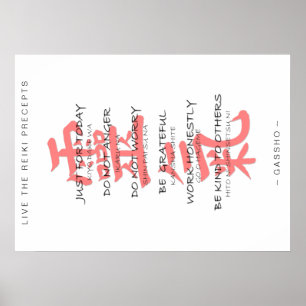 REIKI PRECEPTS POSTER in english and japanese !