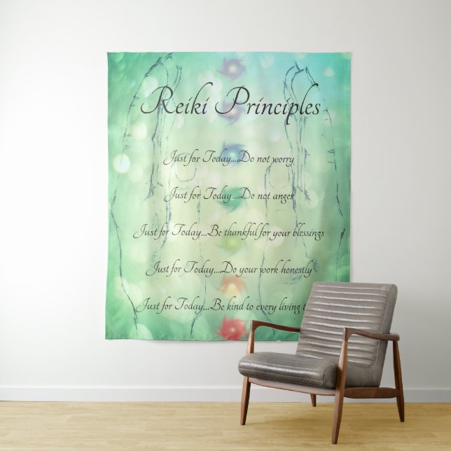 Reiki Principles Healing Hands  design Tapestry (In Situ)