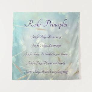 Reiki Principles Pale Blue  design Tapestry