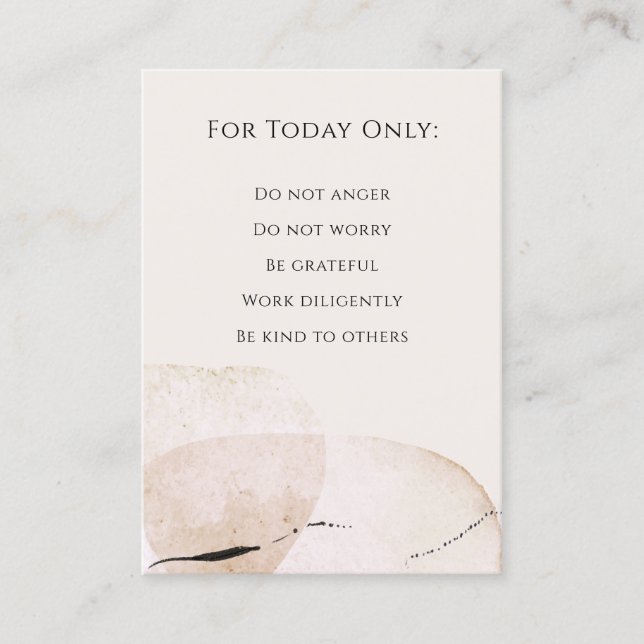 Reiki Principles, Precepts Business Card (Front)