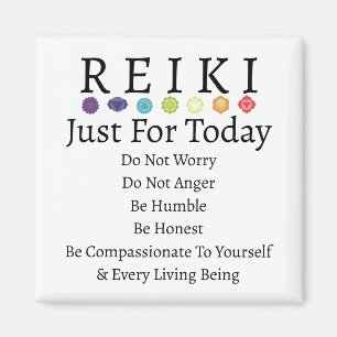Reiki Principles Precepts on White Magnet