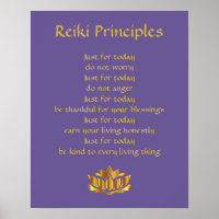 Reiki Principles Purple/Gold lotus
