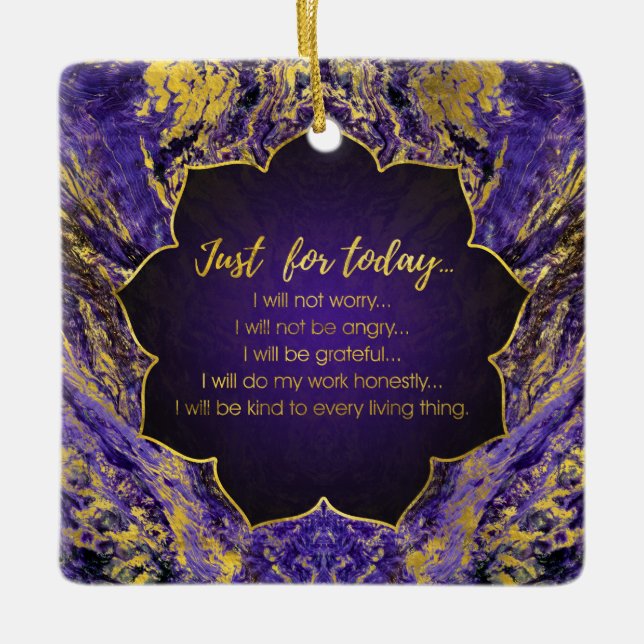 Reiki Principles - Reiki Precepts Ceramic Ornament (Front)