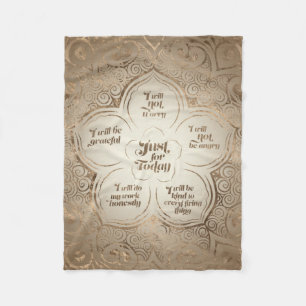 Reiki Principles - Reiki Precepts Golden Sheer Fleece Blanket