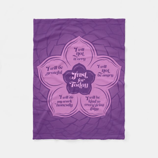 Reiki Principles - Reiki Precepts in Lotus Fleece Blanket (Front)