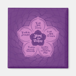 Reiki Principles - Reiki Precepts in Lotus Magnet