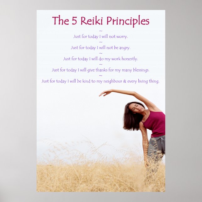 Reiki Principles with Yogini Poster (Front)