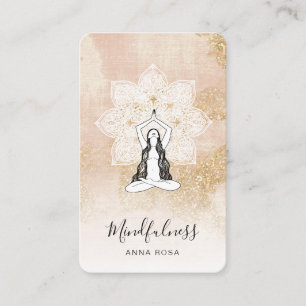 *~* Reiki QR Meditation Pink Woman Mandala Goddess Business Card