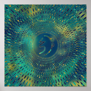 Reiki Sei He ki- gemstone and gold Poster