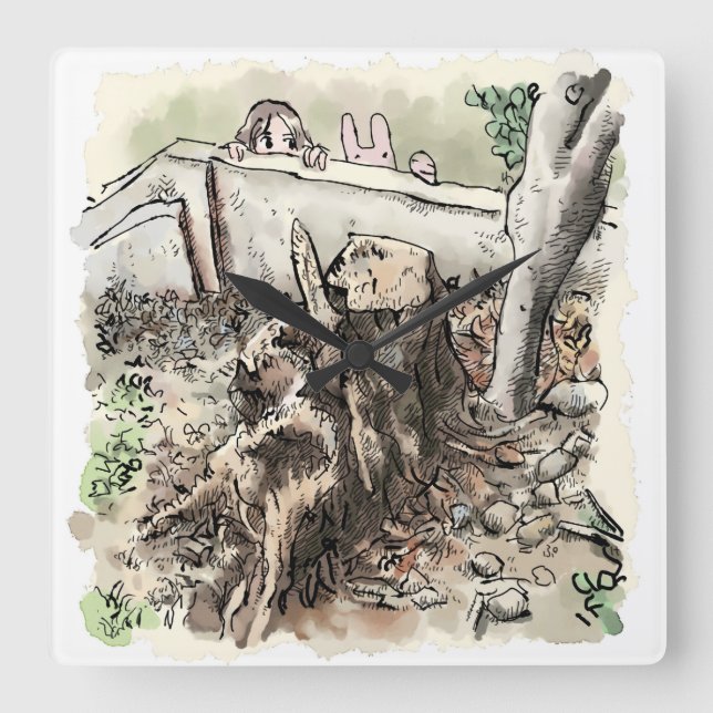 Reiki Square Wall Clock (Front)