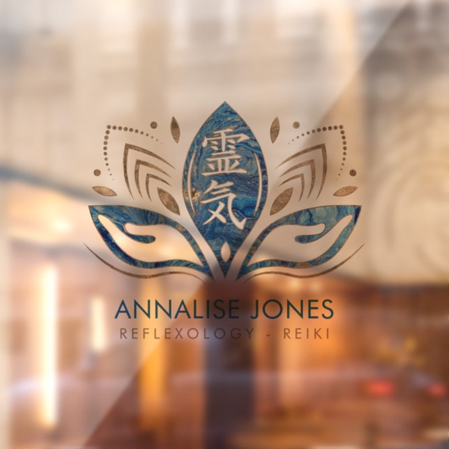 Reiki symbol and hands in Lotus Blue (Sheet 2)