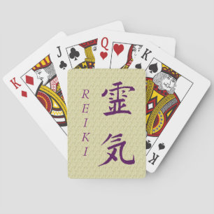Reiki Symbol In Purple  Playing Cards