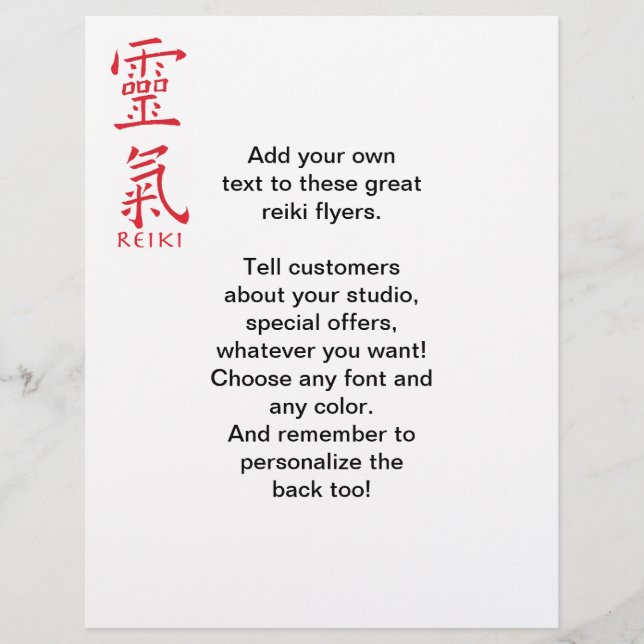 Reiki Symbol in Red Ink Flyer (Front)