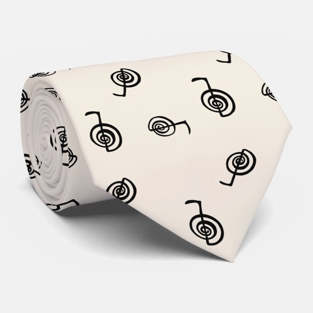 Reiki Symbols Pattern - Reiki Healing Tie (Rolled)