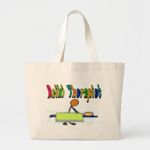Reiki Therapist--Stick People Design--Watercolor Large Tote Bag