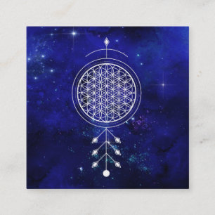 *~* Reiki Universe  Flower of Life Astrology Yoga Square Business Card