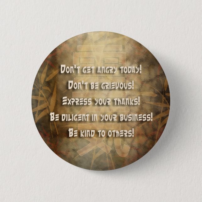 REIKI Usui Principles 6 Cm Round Badge (Front)