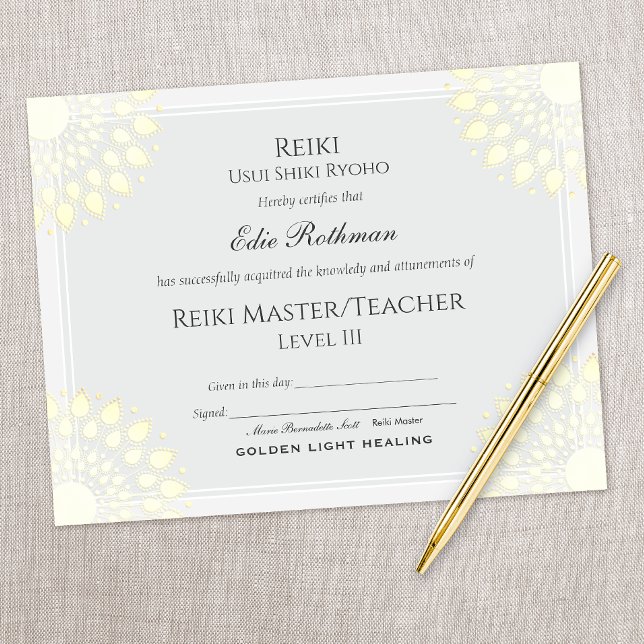Reiki Yoga Certificate of Completion  (Creator Uploaded)
