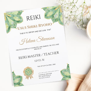 Reiki Yoga Certificate of Completion