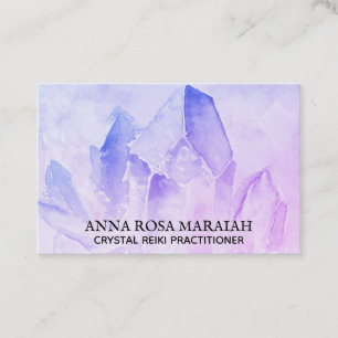 *~* Reiki Yoga Crystal Cluster Healer Amethyst Business Card