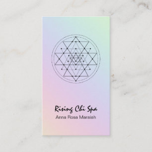 *~* Reiki Yoga Rainbow Sacred Geometry Pastel Business Card