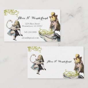 Reilaboration of Vintage Alice in Wonderland Business Card
