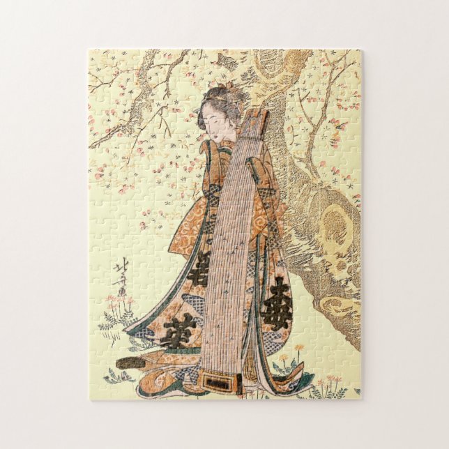 Reimage Hokusai’s Japanese woman cherry Tree  Jigsaw Puzzle (Vertical)