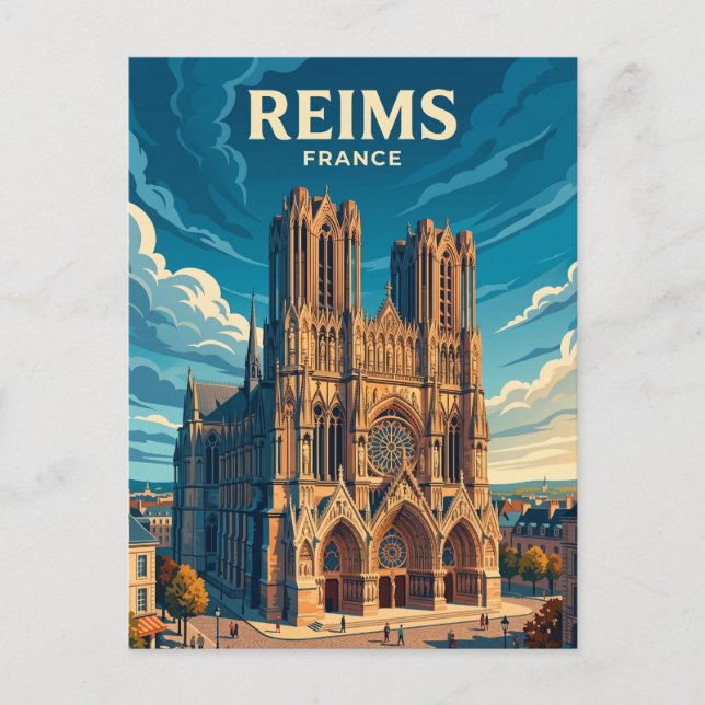 Reims Cathedral France Postcard (Front)