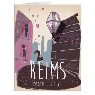 Reims France city travel poster