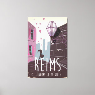 Reims France city travel poster Canvas Print