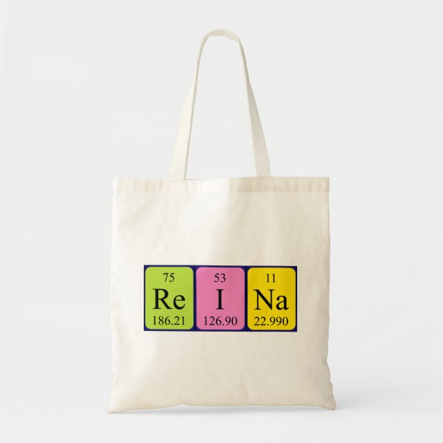 Reina periodic table name tote bag (Front)