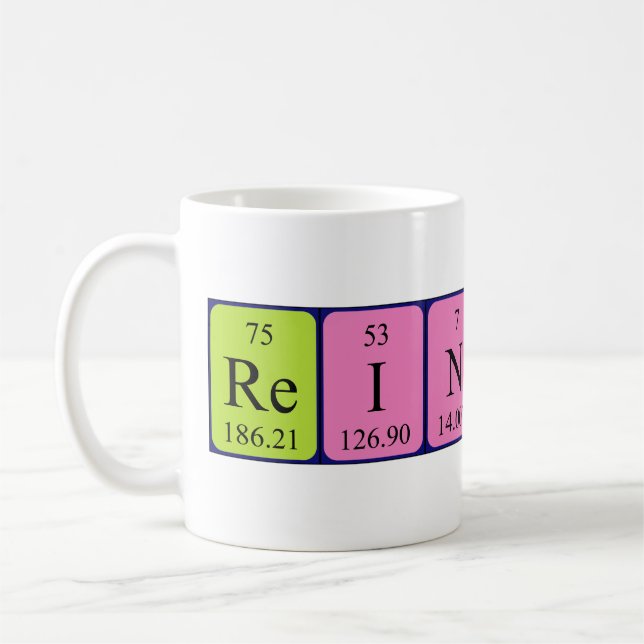 Reinaldo periodic table name mug (Left)