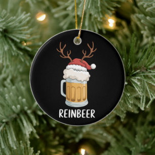 Reinbeer Funny Couples Christmas Matching Holiday Ceramic Tree Decoration