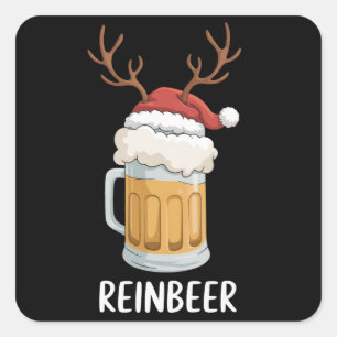 Reinbeer Funny Couples Christmas Matching Holiday  Square Sticker
