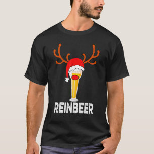 Reinbeer Santa Claus Reindeer Beer Christmas Drin T-Shirt