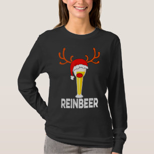 Reinbeer Santa Claus Reindeer Beer Funny Christmas T-Shirt