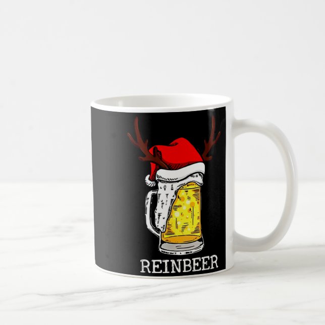 Reinbeer Winedeer Santa Hat Reindeer Couple Xmas M Coffee Mug (Right)