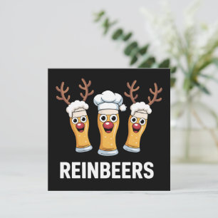 Reinbeers Funny Reindeer Beer Christmas Drinking Holiday Card